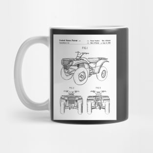 ATV Quad Bike Patent - Off-Roader Motorsports Fan Art - White Mug